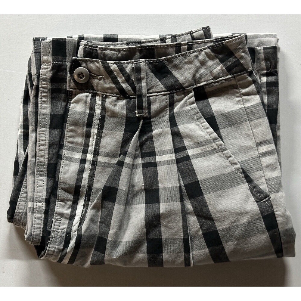 Vans Womens Alder Plaid Relaxed Pleated Pant Frost Grey Size 26x28 BP3738